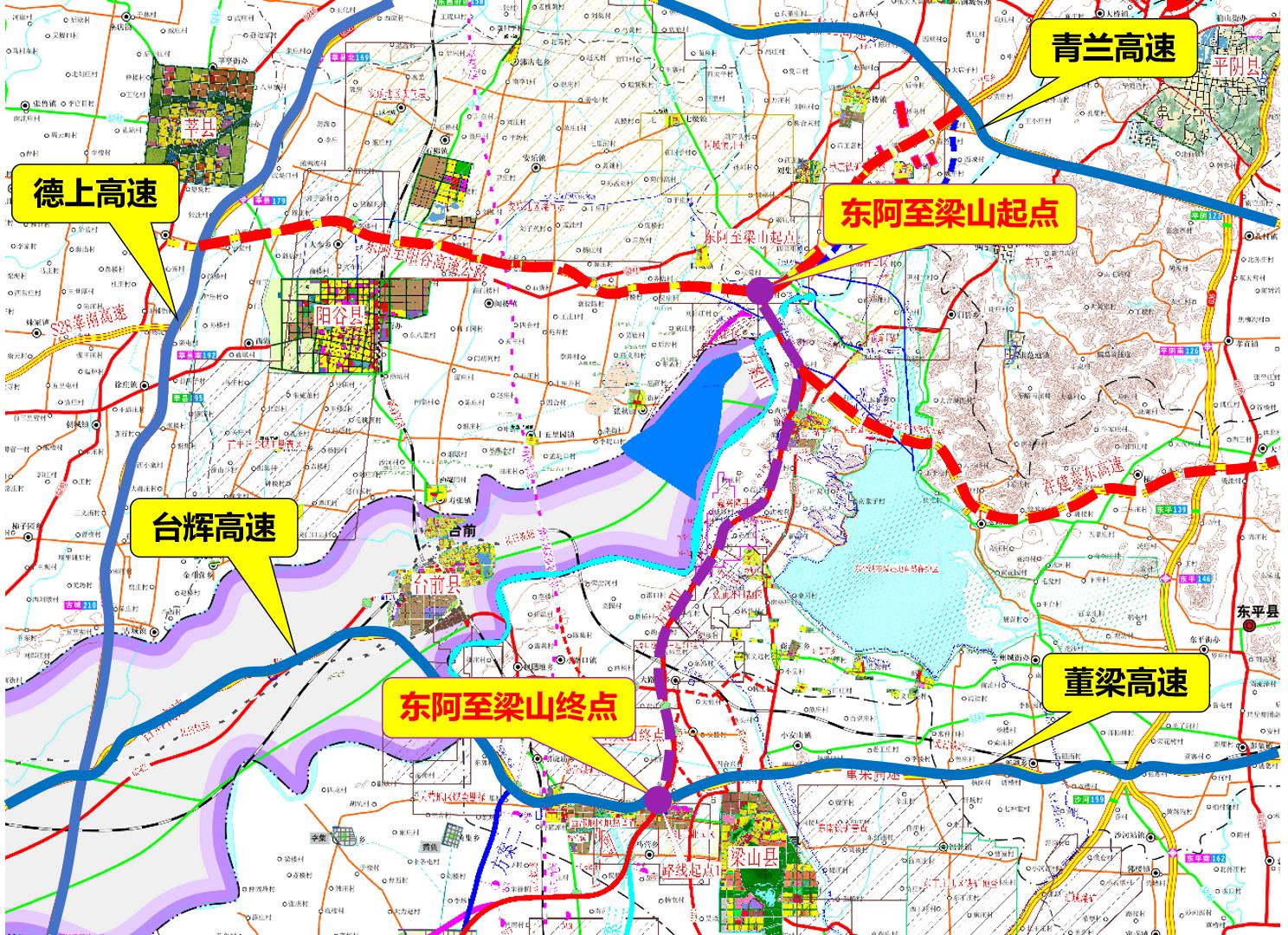 东阿至郓城公路东阿至梁山段项目路线图.